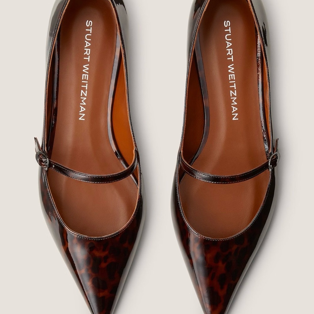 Stuart Weitzman Brown Leopard Flats